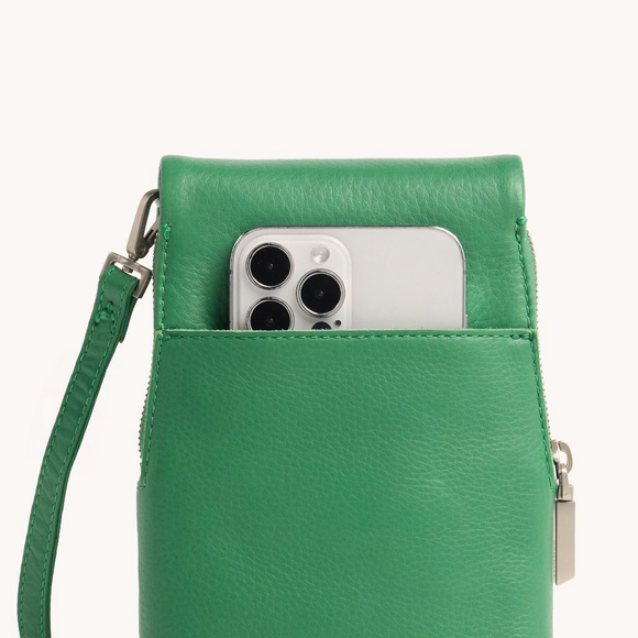 Hammitt VIP Mobile convertible crossbody bag Lime Zest green brushed silver new - Picture 3 of 8